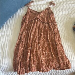 Patrons of Peace Brown Patterned Midi Dress